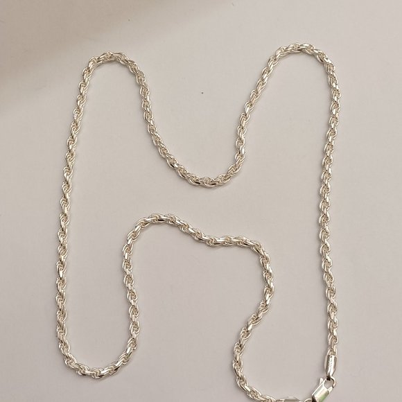 925 Sterling Silver Rope Style Chain - Picture 3 of 7